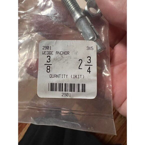 CONFAST 3/8” x 2-3/4” 316 Stainless Steel Wedge Anchor – Concrete Fastener Bolt, - Picture 4 of 5